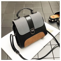 Vintage Contrast Color Leather Crossbody Bags for Women 2022 Female Handbag Fash - £20.77 GBP