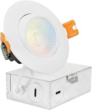 Asd 3 Inch Led Recessed Light With Junction Box, 7W, 490 Lm, Dimmable Led - £24.68 GBP