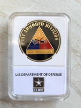 3D Floating Display Us Army 1st Armored Division &quot;Old Ironsides&quot; Challenge Coin - £11.84 GBP