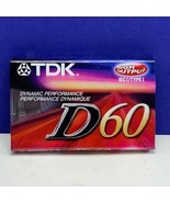 Audio Cassette tape blank media vintage new sealed TDK D60 high output d... - $7.87