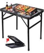 Folding Grill Table Metal Portable accessory for camping trips or outdoor - £56.40 GBP