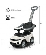 3 In 1 Ride on Push Car Toddler Stroller Sliding Car with Music-White - ... - $172.00 CAD
