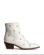Zadig &amp; Voltaire Tyler Vintage Stars Flash Ankle Boots White Leather Sz ... - $148.49