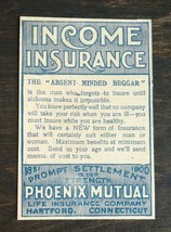 Vintage 1900 Phoenix Mutual Income Insurance Original Ad 1021  - £5.22 GBP