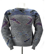 Vtg 80s 90s Koman Gray Multi Abstract Streetwear Fresh Prince Hip Hop Sw... - $926.98 MXN