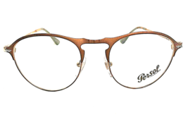 New Persol 792-V1072 50mm Rx-able Round Bronze Men&#39;s Eyeglasses Frame  I... - £133.36 GBP