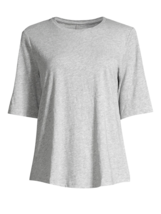 new Eileen Fisher System Organic Cotton Slub Elbow Sleeves Tee in Dark Pearl XL - £44.64 GBP