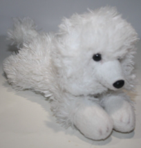 Yomiko Classics Paix White Poodle Dog Plush Lying Russ Berrie Bean Bag Puppy Toy - £12.98 GBP