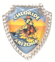 Chloride Arizona Miner Mining Silver Tone Shield Lapel Pin Travel Souvenir - $186.21 MXN