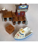 GeoTrax Train Set Portside Fishing Pier With Boat And Brown Box Cargo - $15.51 CAD