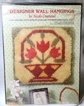 Vtg Latch Hook Rug Kit Deco Point NIB Wall Hanging Flower Basket Cottagecore - $14.01