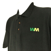 WASTE MANAGMENT Garbage Recycling Employee Uniform Black Polo Shirt Size L Large - £20.37 GBP