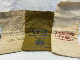 Vtg Lot of 3 Littlestown State Bank Deposit Bags Littlestown, PA - £27.61 GBP