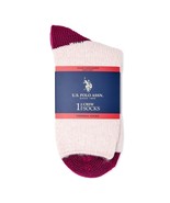 US POLO ASSN Women&#39;s Thermal Crew Socks 1 Pair Pink Shoe Size 4-9 New Th... - £7.85 GBP