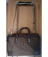 Mens Banana Republic Laptop Messenger Bag Canvas Leather Brown ! - $40.01 CAD
