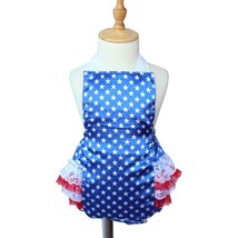NEW Baby Girls 4th of July Patriotic Stars Lace Ruffle Romper Sunsuit 12... - £8.80 GBP