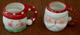 Decorative Ceramic Holiday Chrismtas Mug- Snowman or Santa  5.5&quot; x 4.25&quot;... - $14.99