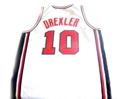 Clyde Drexler #10 Team USA Basketball Jersey White Any Size image 2
