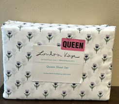 London Kaye sheet Set Lavender Tulip  Floral Queen Size Microfiber New - £34.68 GBP