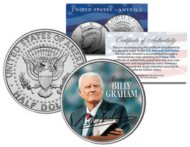 Rev. Billy Graham * Evangelical Preacher * Jfk Kennedy Half Dollar U.S. Coin - £6.84 GBP