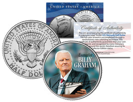 Rev. BILLY GRAHAM * Evangelical Preacher * JFK Kennedy Half Dollar U.S. ... - $12.16