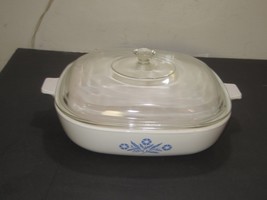 CORNING WARE BLUE CORNFLOWER P-10-B Casserole Dish 10&quot; P-10-C-1 Lid USA ... - $34.65