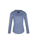 Blue Mountain FLK24-4173 Blue Indigo Marl Women&#39;s Tech Popover Hoodie, XL - $42.49 CAD