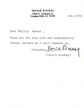 Leonid Kinskey Vintage Autographed Signed Letter Bartender Sascha Casablanca - £99.91 GBP