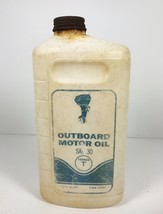 Texaco OUTBOARD MOTOR OIL Can Plastic 1 Quart SAE 30 Dated 11-63 - £31.10 GBP