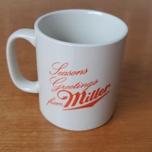 Miller Beer Brewing Ceramic Coffee Mug - &quot;Seasons Greetings from Miller&quot; Cup VTG - £7.52 GBP