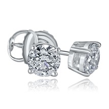 0.94 Carats Rond Brillant Coupe Clou Diamant 4 Lot de Broches Boucles 14... - $2,677.81