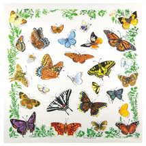 Printed Image Butterfly Bandanna 22&quot;x22&quot; Monarch Swallowtail Dogface Che... - £8.69 GBP