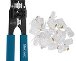 Cable Crimper Tool &amp; 10 Connectors For Cat5 Cat5E Rj-45 Network Cables - $20.99