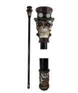 Geared Steampunk Skull Cyborg With Top Hat Decorative Prop Cosplay Swagg... - £32.28 GBP