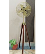 Handmade Antique Floor Fan, Royal Navy Fan With Brown Wooden Tripod Stan... - £190.49 GBP