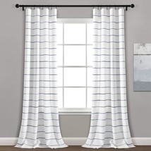 Lush Decor Ombre Stripe Curtain Panel Set, 2, 40&#39;&#39;W X 84&#39;&#39;L, Navy,, Farmhouse - £47.82 GBP