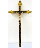 Corpus Christi Crucifix 24k Gold Leaf Carved Wood 16th Century Italian 3... - $1,484.01