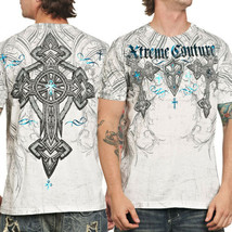 Xtreme Couture Duel Crosses Celtic Medieval Ornate UFC MMA Mens T-Shirt White S - £18.96 GBP
