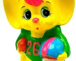 Vintage Ceramic Football Player Mouse Piggy Bank Bright Color Japan Made... - $15.10