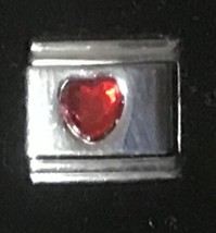 Rhinestone Heart Wholesale Italian Charm Enamel Link 9MM K18 Style Red - £12.01 GBP