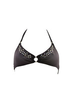 Agent Provocateur Womens Bikini Top Sparkly Strappy Black Size Ap 2 - £126.02 GBP