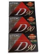 3 TDK D90 High Output Blank Audio Cassette Tapes IECI / TYPE I  LOT OF 3 - $8.86