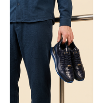 Vinci The Marseille Navy Blue Leather Men Sneaker image 11