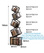 Creative Corner Bookshelf, Floor-Standing Storage Rack, Iron Display Rack - $11,904.57 MXN