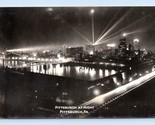 RPPC View of Cityscape and Skyline at NIght Pittsburgh PA UNP Postcard N7 - £9.62 GBP