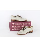 NOS Vtg 90s Streetwear Womens 7.5 A Leather Chunky Heel Shoes Winter Whi... - $176.39 CAD