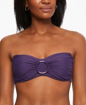 Bar III Mystical Purple Ring Bandeau Bikini Swim Top, Size Large - £18.15 GBP