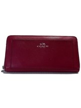 Coach Darcy Red Saffiano Zip Around Wallet  F50427 - £104.54 GBP