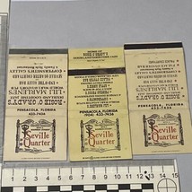 Lot Of 3 Matchbook Covers  Seville Quarter  Pensacola With A Bourbon Cha... - $19.80
