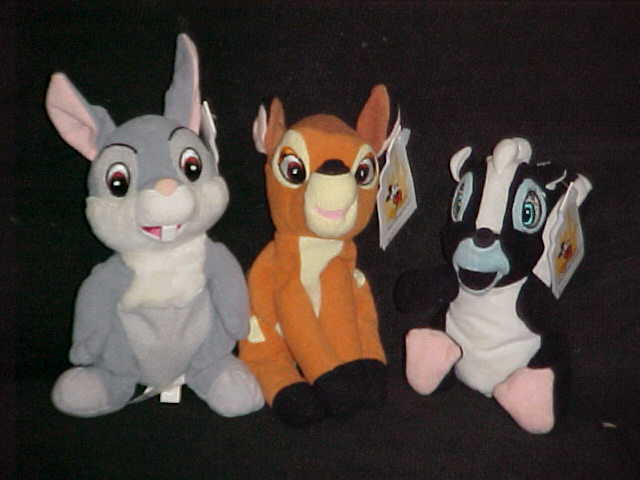 Primary image for Bambi Thumper and Flower Bean Bag Plush Toys With Tags Walt Disney World